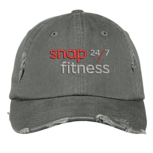 Snap Fitness - 12 Inch Knit Beanie - Red/Grey - Distressed Cap Thumbnail